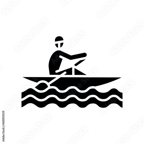 
rowing color black icon for digital and print projects.