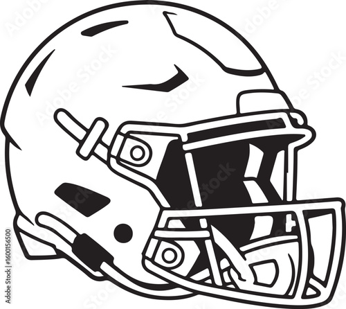 American Football Helmet Line Art