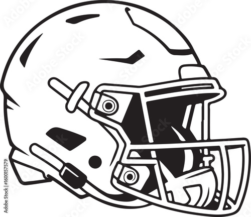American Football Helmet Line Art
