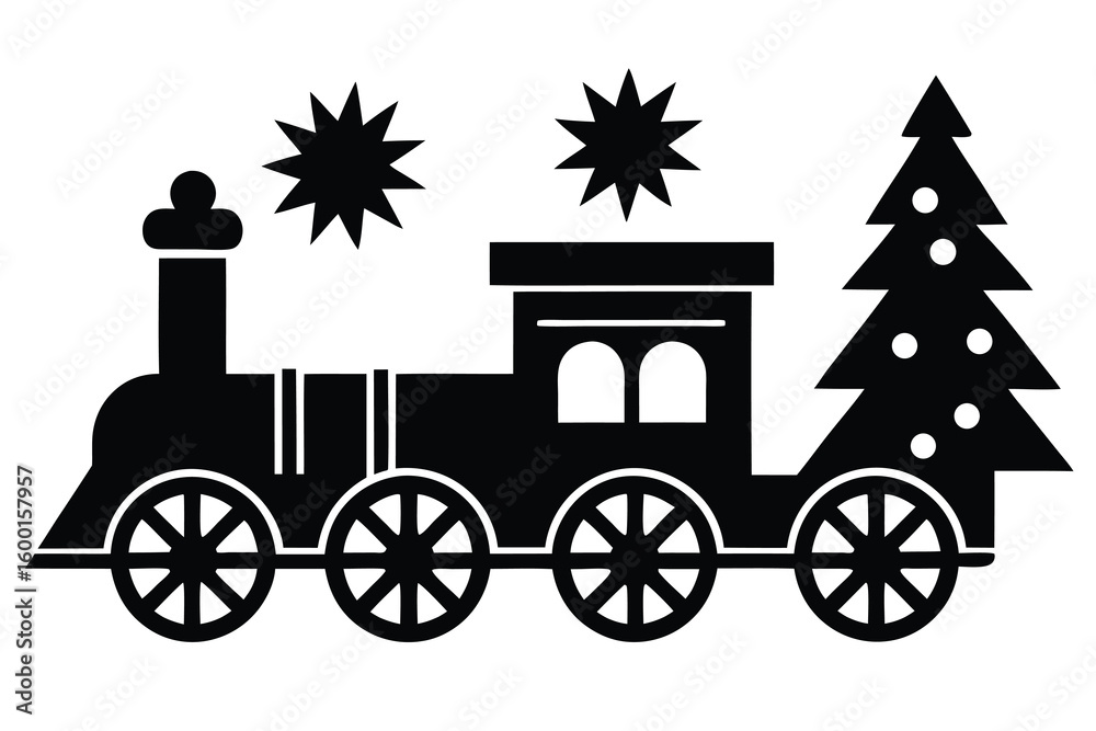 Fototapeta premium christmas train vector icon