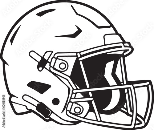 American Football Helmet Line Art