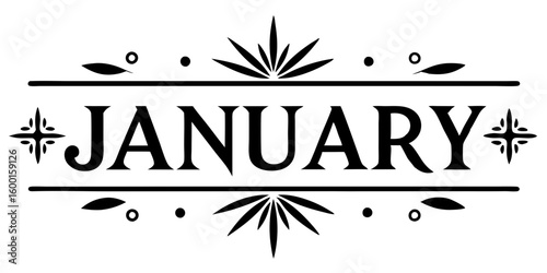 January text with decorative elements lettering typography