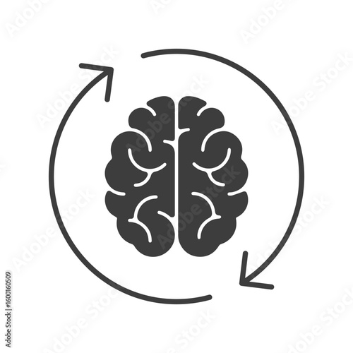 Brain cycle icon vector illustartion on white background - suitable for web design