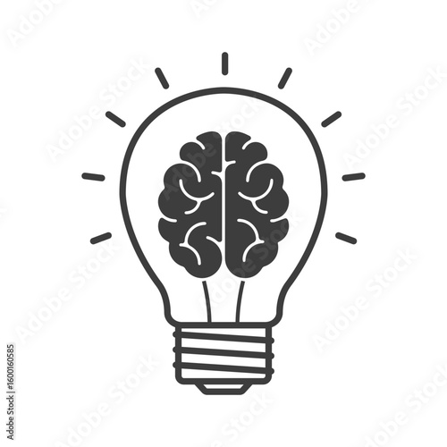 Innovation ideas icon vector illustration with white background and light bulb - suitable website design equipment
