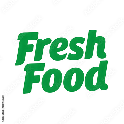 Fresh Food Green Text isolated on a transparent background
