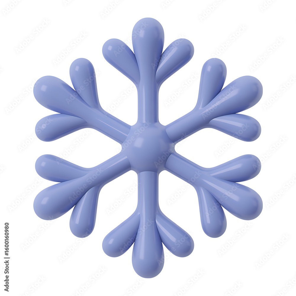 Fototapeta premium Pastel Blue Snowflake on Black Background Rendered in 3D Perfect for Winter Holidays and Christmas