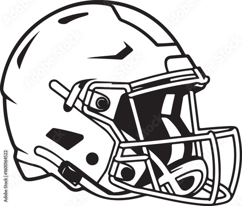 American Football Helmet Line Art