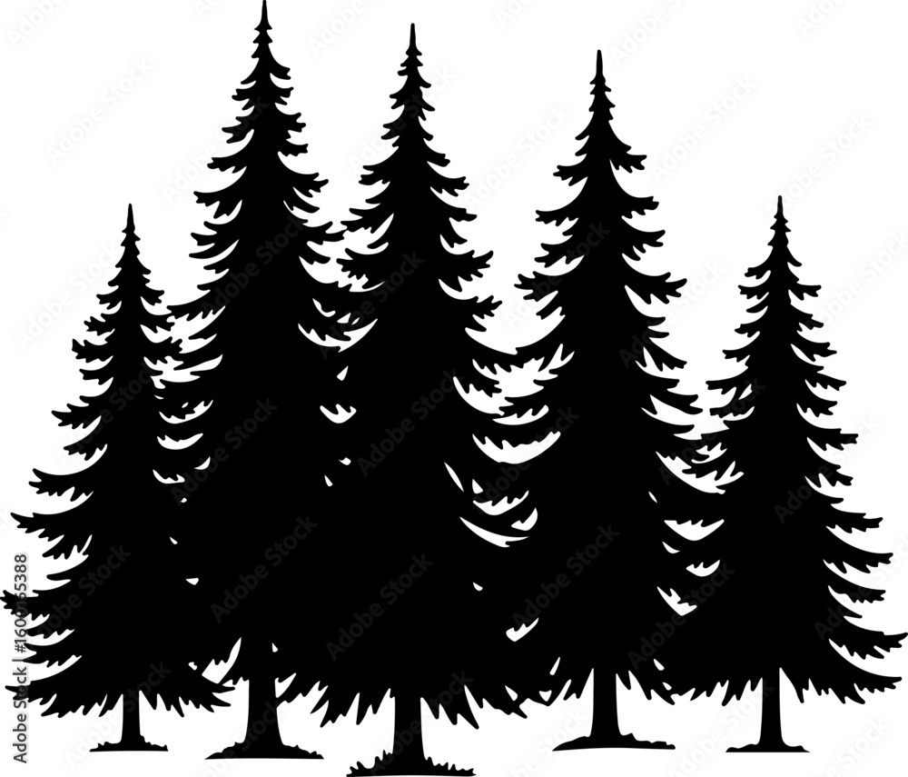 Fototapeta premium nature design, forest graphic, vector trees, bundle