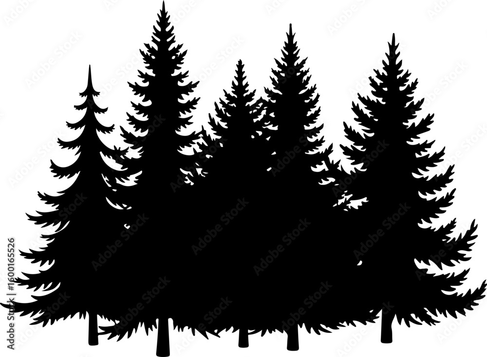 Obraz premium nature design, forest graphic, vector trees, bundle