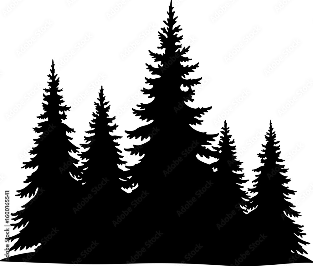 Fototapeta premium nature design, forest graphic, vector trees, bundle