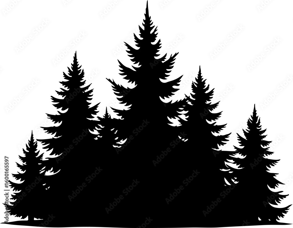 Fototapeta premium nature design, forest graphic, vector trees, bundle