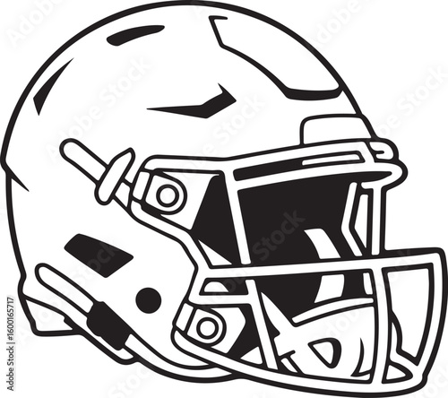 American Football Helmet Line Art