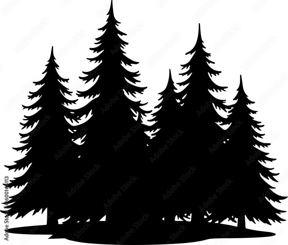Obraz premium nature design, forest graphic, vector trees, bundle