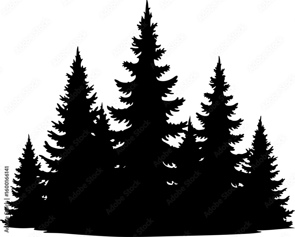 Obraz premium nature design, forest graphic, vector trees, bundle