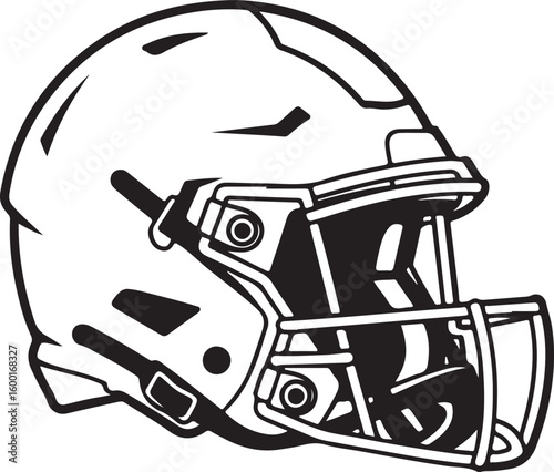 American Football Helmet Line Art