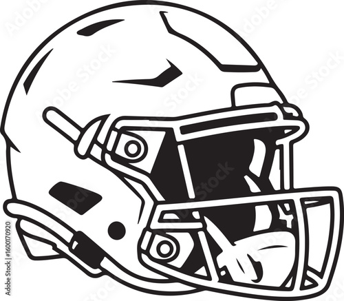 American Football Helmet Line Art