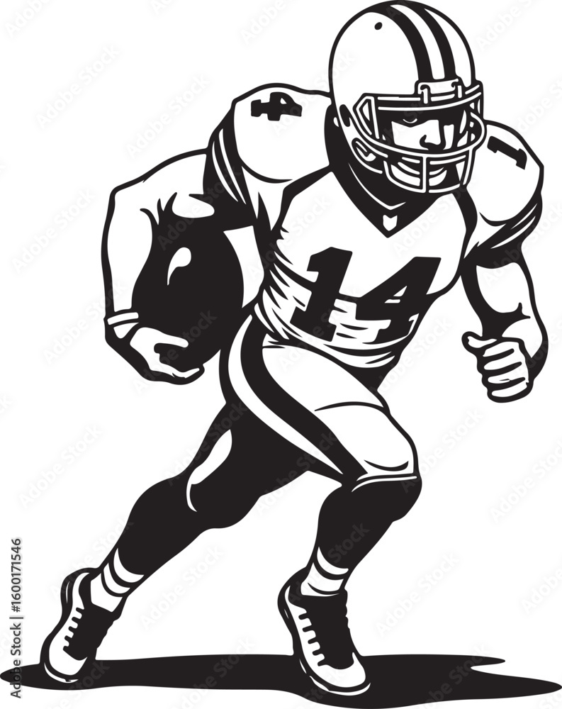Fototapeta premium American Football Quarterback Illustration vector