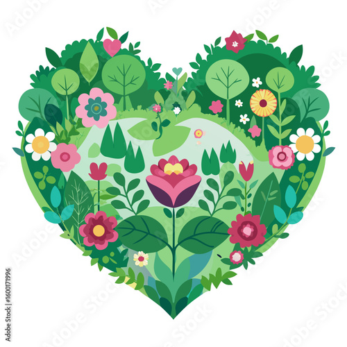 heart with flowers