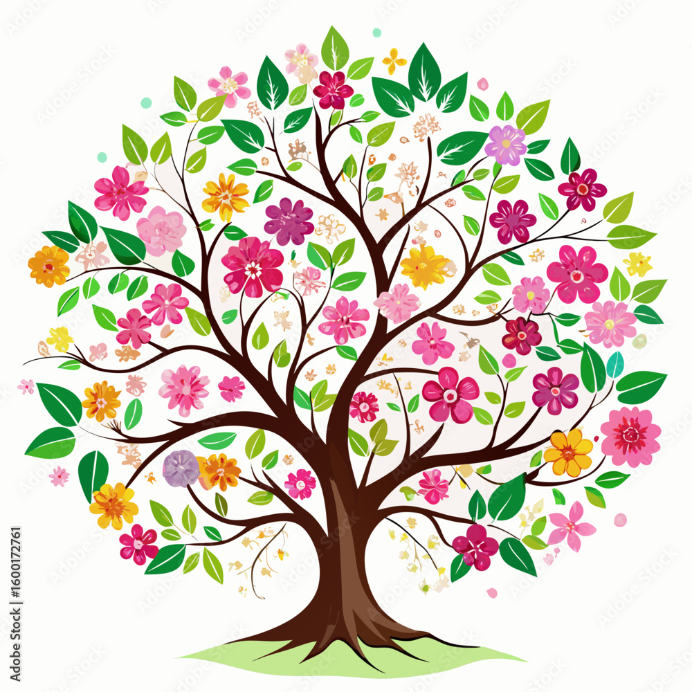 Fototapeta premium abstract tree with flowers