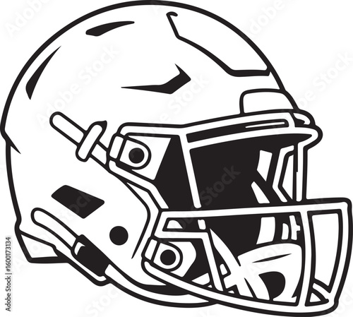 American Football Helmet Line Art