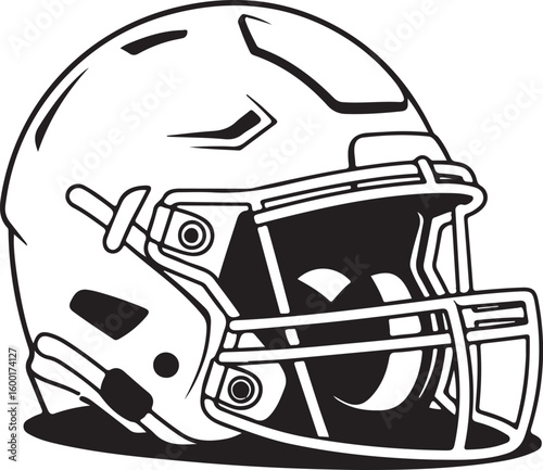 American Football Helmet Line Art