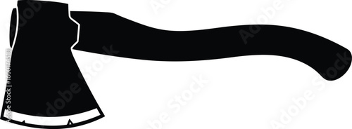 Sharp Black Axe Silhouette Icon for Woodcutting