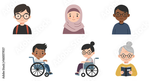 Multicultural Characters Representing Global Community Design