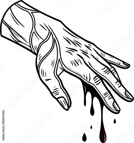 Bleeding Hand Illustration