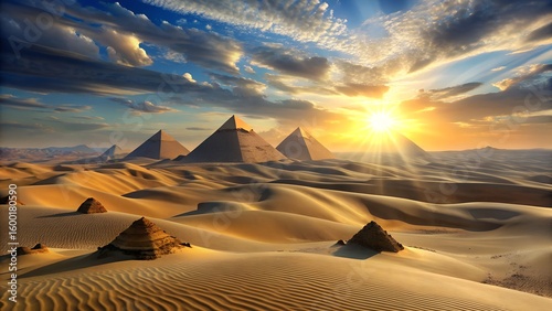 sunset in the desert