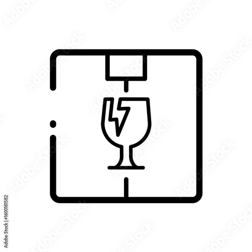 Fragile package - careful delivery  - vector icon