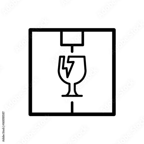 Fragile package - careful delivery  - vector icon