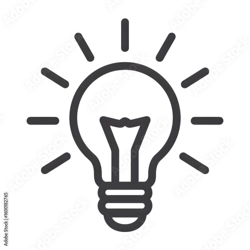 Brilliant Idea Lightbulb Icon for Innovation  Creativity isolated on transparent background