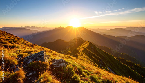 Golden Sunrise Mountain Peak.