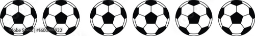 Set of Soccer Ball Icons in Different Styles, Black and White Vector Collection. Vector illustration eps10
