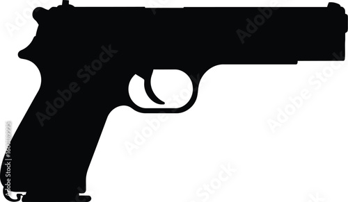 Handgun Pistol Weapon Silhouette Icon