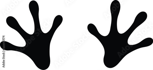 Reptile Amphibian Footprints Track Silhouette