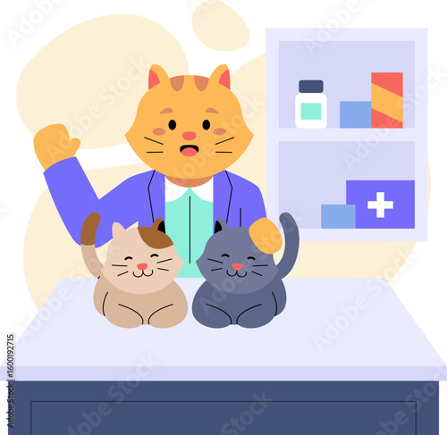 Wallpaper Mural Veterinary Cats Illustrations Torontodigital.ca