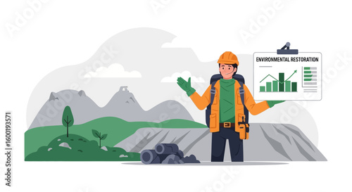 Expert Presenting Data On Successful Environmental Restoration Project