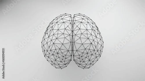 Brain Structure Representation: An abstract illustration of a brain composed of interconnected nodes and lines, symbolizing the intricate network of the human mind and cognitive processes.
