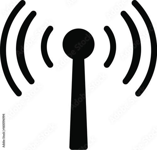 Wireless Antenna Signal Icon, Connectivity Network Symbol
