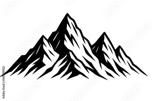 Majestic Mountain Range Peaks Icon - Classic Symbol of Nature and Adventure