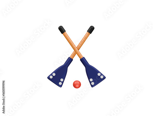 broomball icon 3d illustration render
