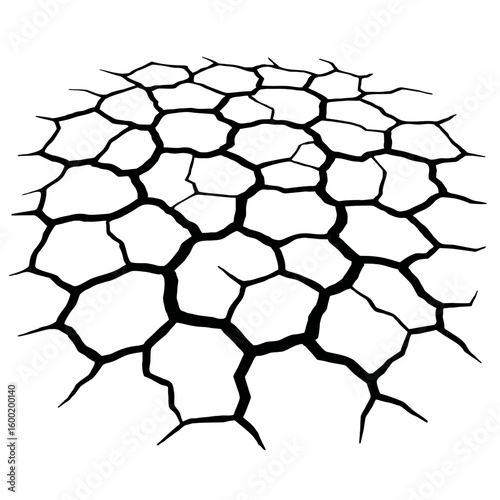 Cracked Dry Earth Ground Icon - Classic Symbol of Drought and Arid Land