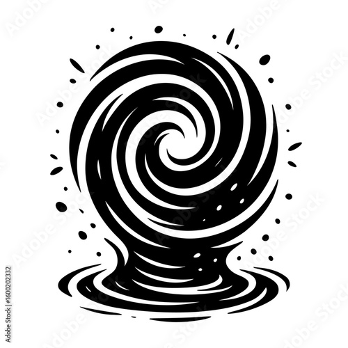 Black Hole Swirl Vortex Icon Vector - Cosmic Energy Portal