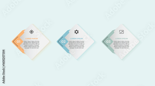 Modern 3 Steps Infographic Template Design
