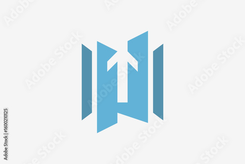 Free Download Modern minimalist building and arrow logo - GFXLoad
