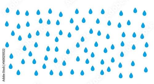 Seamless pattern of blue raindrops on white background for minimalist