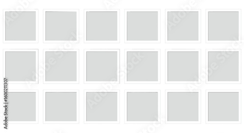 Blank photo collage with empty squares and white borders for customiza
