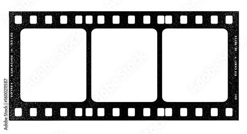Retro movie film strip frame with grunge texture for vintage designs