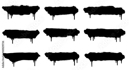 Dripping spray paint lines with grunge texture for urban art design